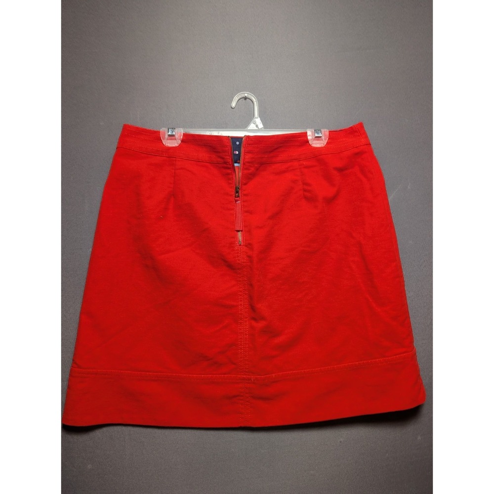 Boden A Line Skirt Womens 10R Red Career Business Modern Minimalist Front Zip